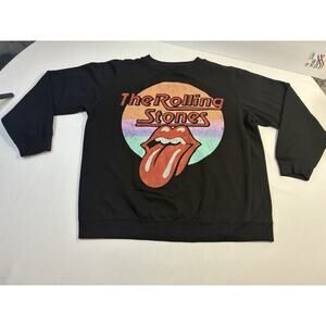 Rolling Stones Black Graphic Crewneck Sweatshirt Womens Large Streetwear